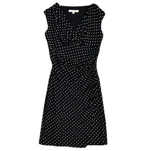 Evan Picone Women Sleeveless Black w/ White Polka Dot Dress, Size 10